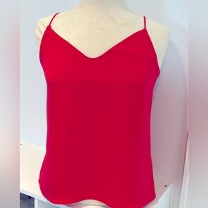 J Crew raspberry silk size 2 cami with spaghetti straps and racerback. New